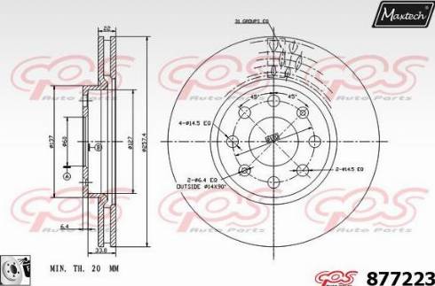 Maxtech 877223.0080 - Brake Disc autospares.lv