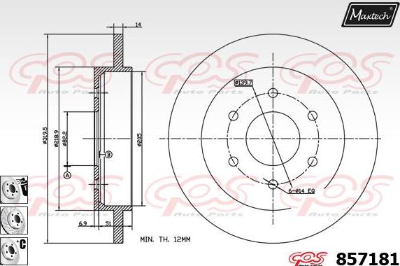 Maxtech 851052 - Brake Disc autospares.lv