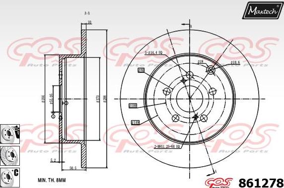 Maxtech 821342 - Brake Disc autospares.lv