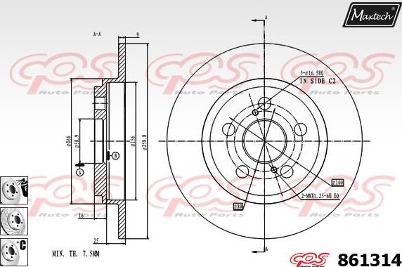 Maxtech 871529 - Brake Disc autospares.lv