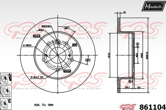 Maxtech 863012 - Brake Disc autospares.lv