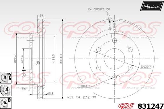 Maxtech 70180003 - Seal, brake caliper piston autospares.lv