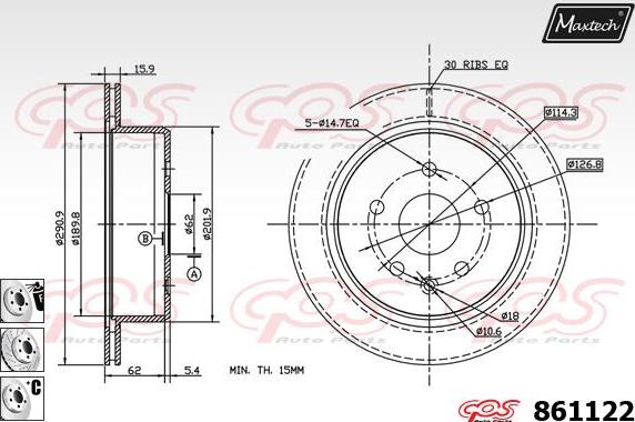 Maxtech 72932005 - Piston, brake caliper autospares.lv