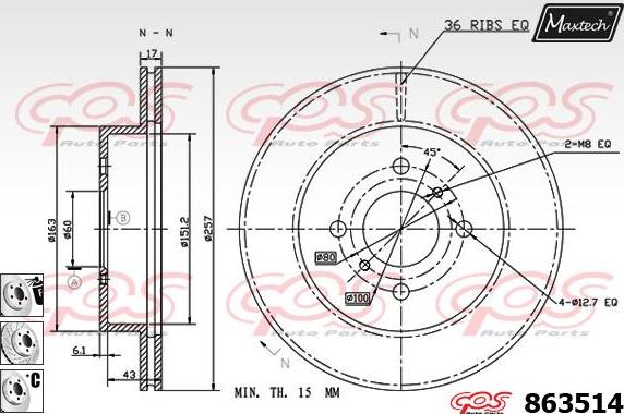 Maxtech 70180104 - Seal, brake caliper piston autospares.lv