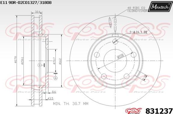 Maxtech 70180346 - Seal, brake caliper piston autospares.lv