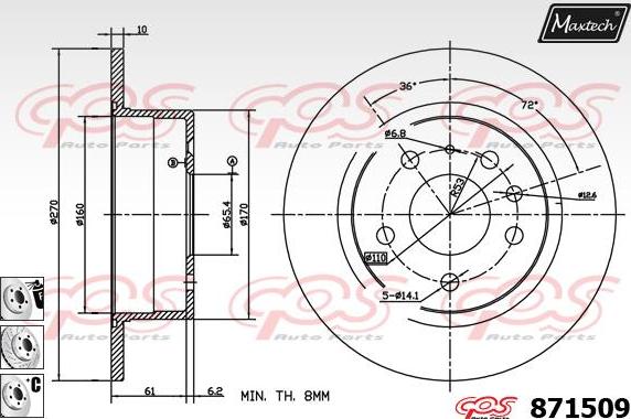 Maxtech 70180381 - Seal, brake caliper piston autospares.lv