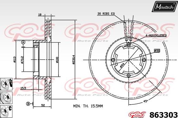 Maxtech 70180383 - Seal, brake caliper piston autospares.lv