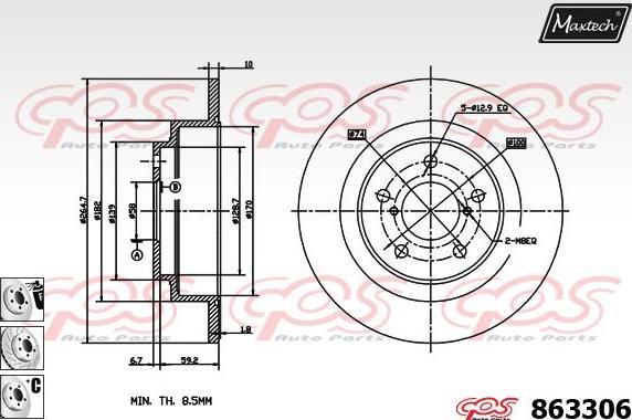 Maxtech 70180334 - Seal, brake caliper piston autospares.lv