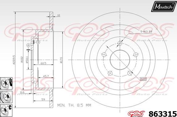 Maxtech 70180332 - Seal, brake caliper piston autospares.lv