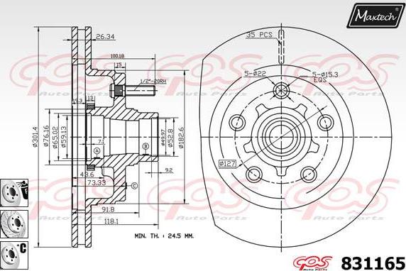 Maxtech 70180375 - Seal, brake caliper piston autospares.lv