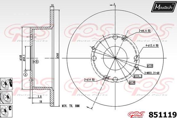 Maxtech 70180378 - Seal, brake caliper piston autospares.lv