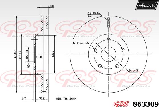 Maxtech 70180226 - Seal, brake caliper piston autospares.lv