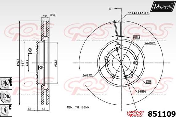 Maxtech 851120 - Brake Disc autospares.lv