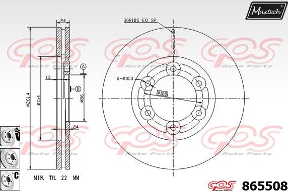 Maxtech 861354 - Brake Disc autospares.lv