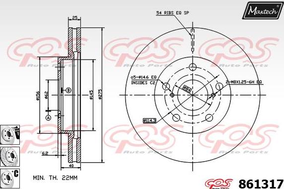 Maxtech 871090 - Brake Disc autospares.lv