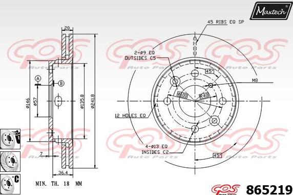 Maxtech 72948011 - Piston, brake caliper autospares.lv