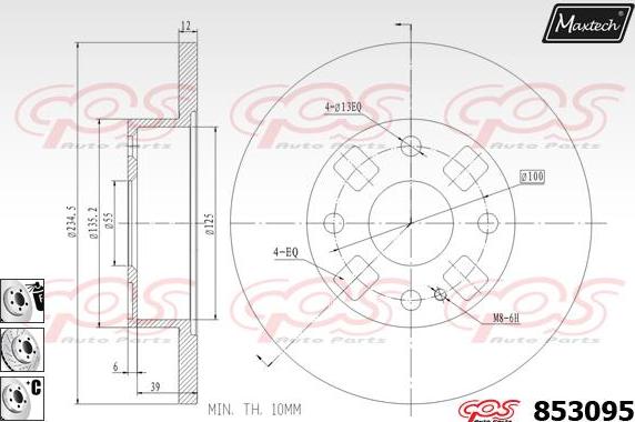 Maxtech 72954002 - Piston, brake caliper autospares.lv