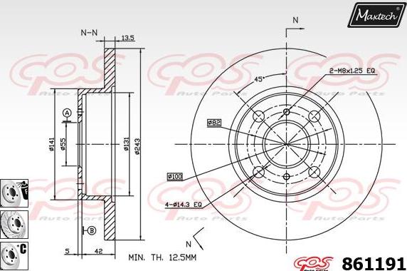 Maxtech 70200113 - Repair Kit, brake caliper autospares.lv