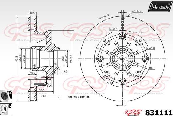 Maxtech 70200129 - Repair Kit, brake caliper autospares.lv