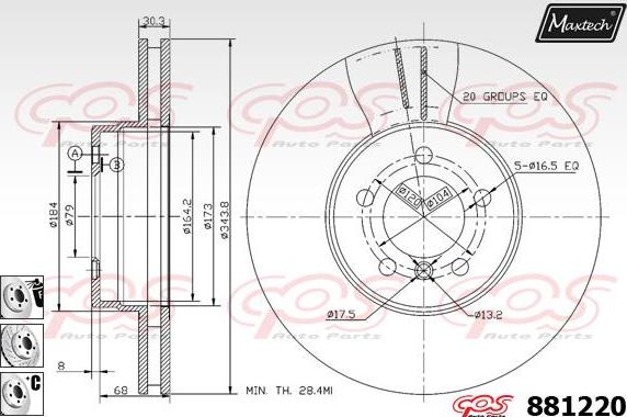 Maxtech 72948023 - Piston, brake caliper autospares.lv