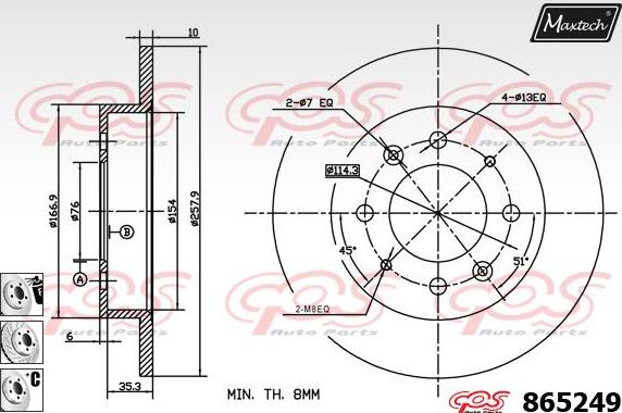 Maxtech 70200801 - Repair Kit, brake caliper autospares.lv