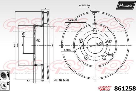 Maxtech 70200807 - Repair Kit, brake caliper autospares.lv