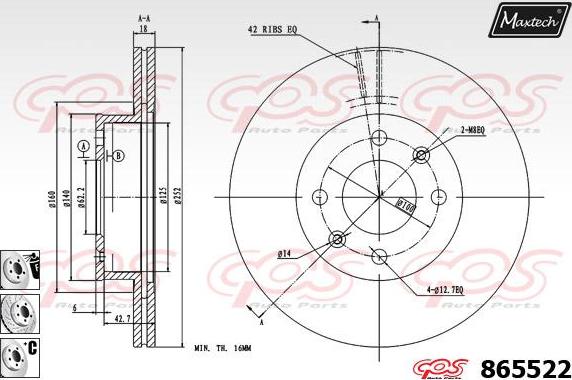 Maxtech 70200342 - Repair Kit, brake caliper autospares.lv