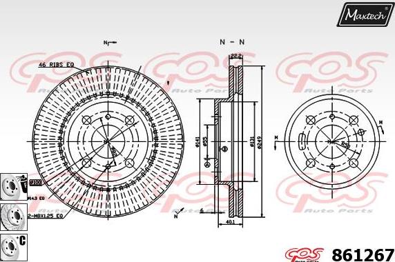 Maxtech 861253 - Brake Disc autospares.lv