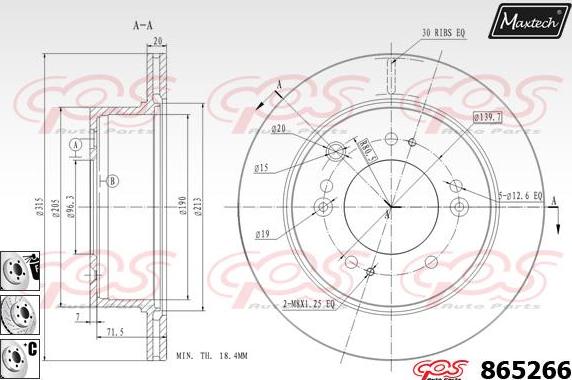 Maxtech 855010 - Brake Disc autospares.lv