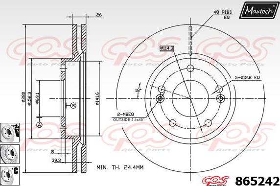 Maxtech 865207 - Brake Disc autospares.lv