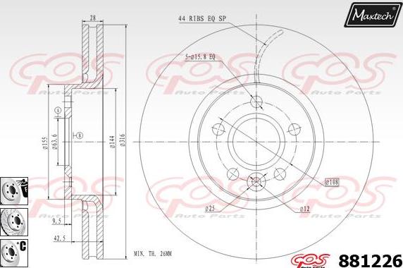 Maxtech 70200214 - Repair Kit, brake caliper autospares.lv