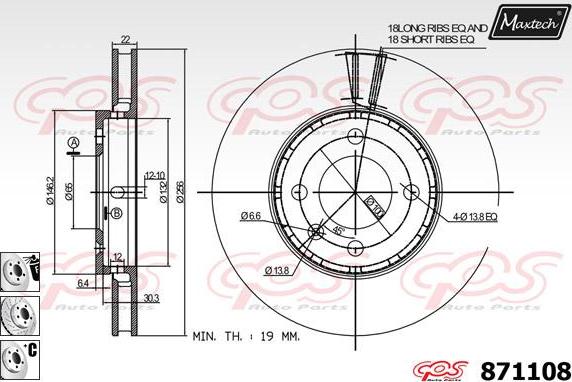 Maxtech 875648 - Brake Disc autospares.lv