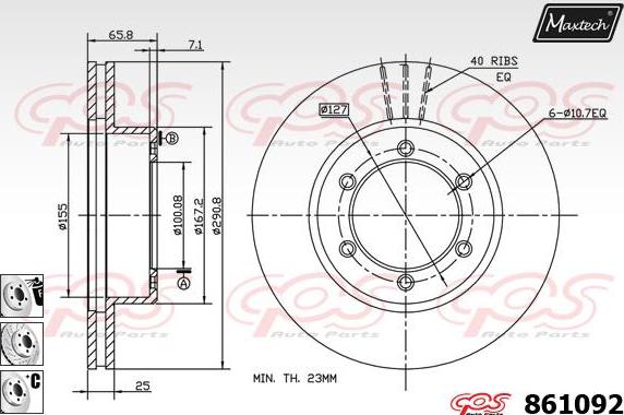 Maxtech 861190 - Brake Disc autospares.lv