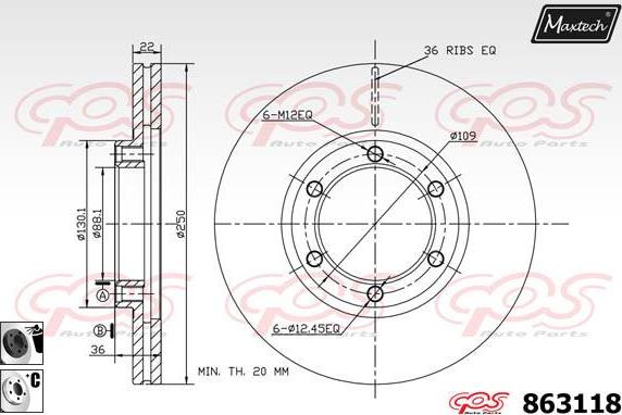 Maxtech 70203018 - Repair Kit, brake caliper autospares.lv