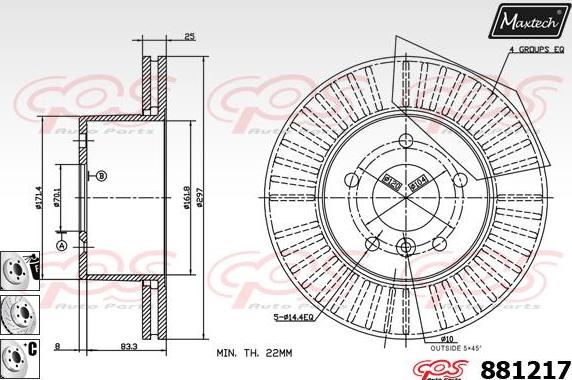 Maxtech 873549 - Brake Disc autospares.lv