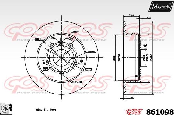 Maxtech 71810018 - Guide Bolt, brake caliper autospares.lv