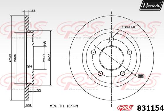 Maxtech 811214 - Brake Disc autospares.lv