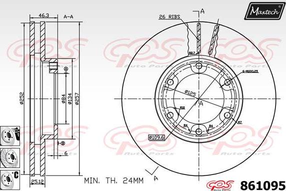 Maxtech 861130 - Brake Disc autospares.lv