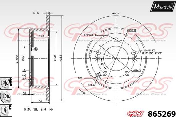 Maxtech 861218 - Brake Disc autospares.lv