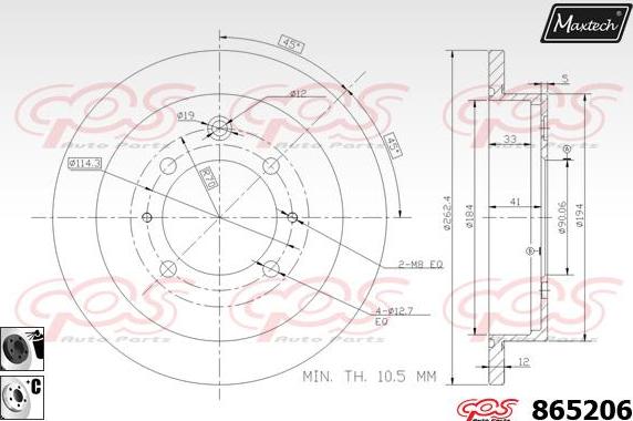 Maxtech 72944012 - Piston, brake caliper autospares.lv