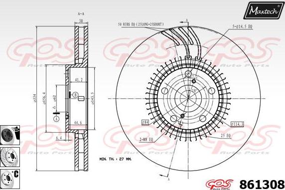 Maxtech 72945015 - Piston, brake caliper autospares.lv