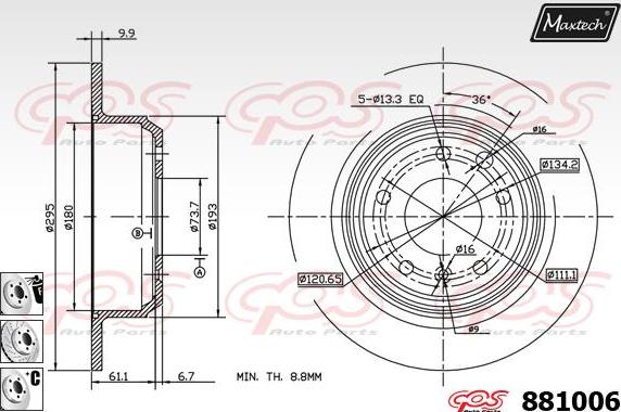 Maxtech 861320 - Brake Disc autospares.lv