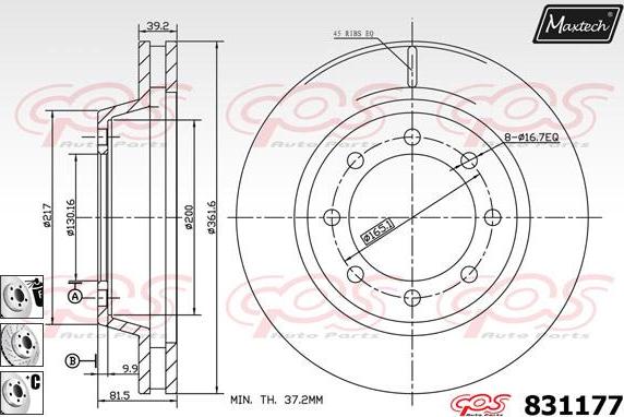 Maxtech 857152 - Brake Disc autospares.lv