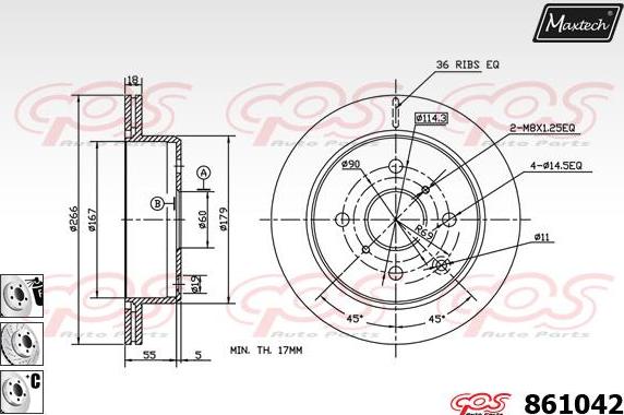 Maxtech 873562 - Brake Disc autospares.lv