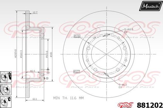 Maxtech 875381 - Brake Disc autospares.lv