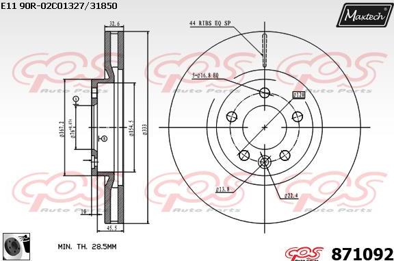 Maxtech 72943005 - Piston, brake caliper autospares.lv