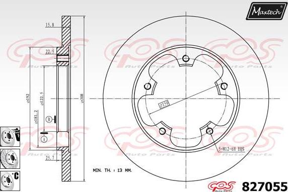 Maxtech 821192 - Brake Disc autospares.lv