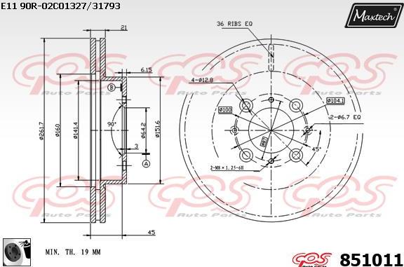 Maxtech 72951007 - Piston, brake caliper autospares.lv