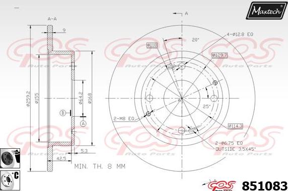 Maxtech 72957006 - Piston, brake caliper autospares.lv