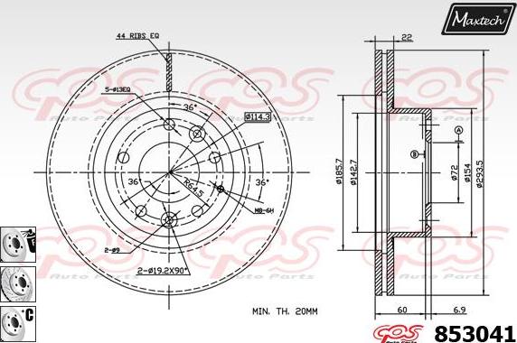 Maxtech 72957001 - Piston, brake caliper autospares.lv